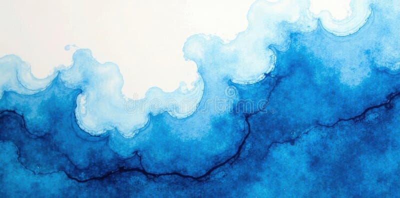Blåblå azren, vattenfärg, abstrakt textur, färgen pastel (havs) vektor illustrationer