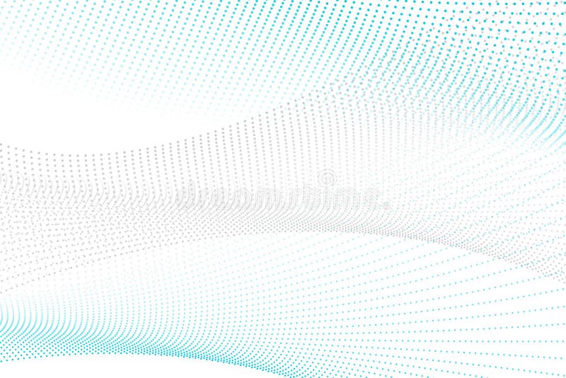 Blågrå minsta vågiga prickade linjer abstrakt futuristisk teknisk bakgrund stock illustrationer