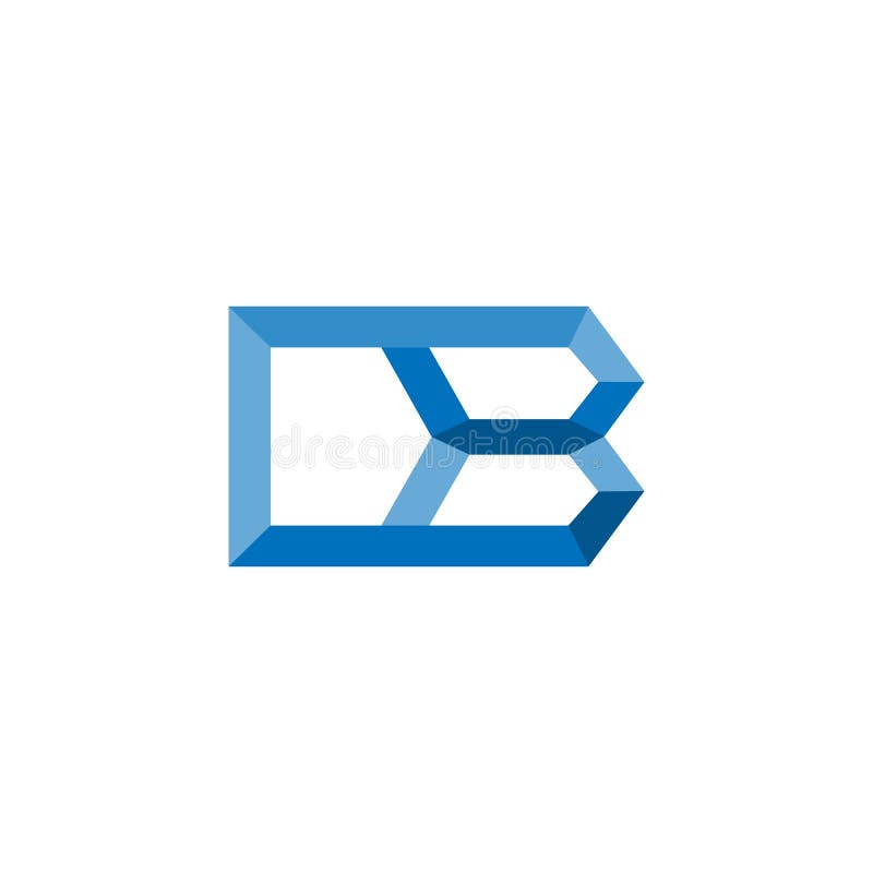 Blått blått för den inledande bokstaven DB-logotypen stock illustrationer