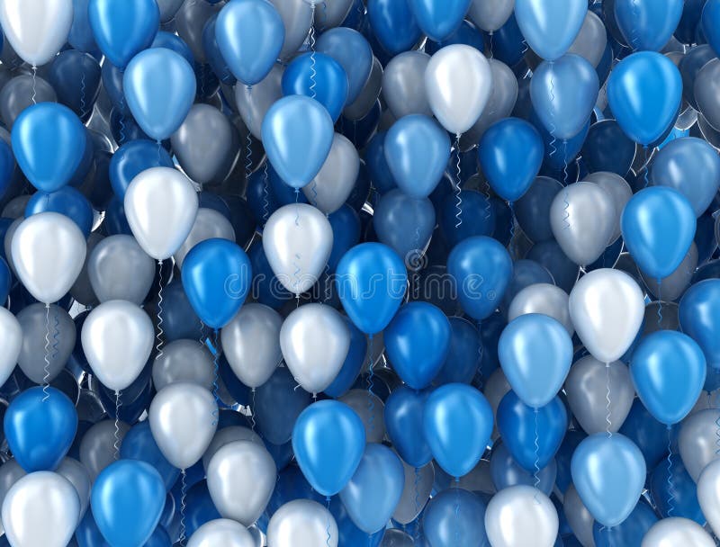 Blått- och vitballonger