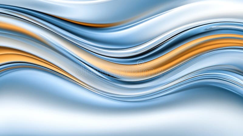 Blått orangefärgat Wave-bakgrundsdesign Modern formad modern Fluid-konturlinjeformat bild. Generativ AI