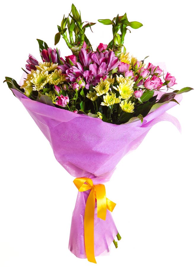 Blüht den getrennten Blumenstrauß lizenzfreie stockbilder