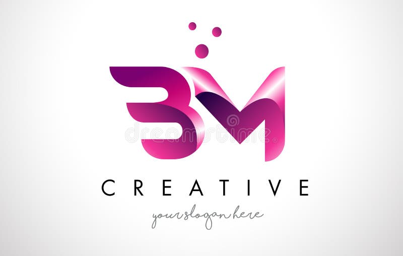 Bm b m letter logo with color block design Vector Image