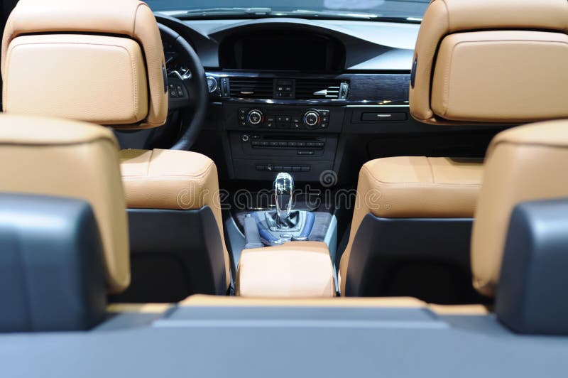 Interior of new luxury sports car. Interior of new luxury sports car