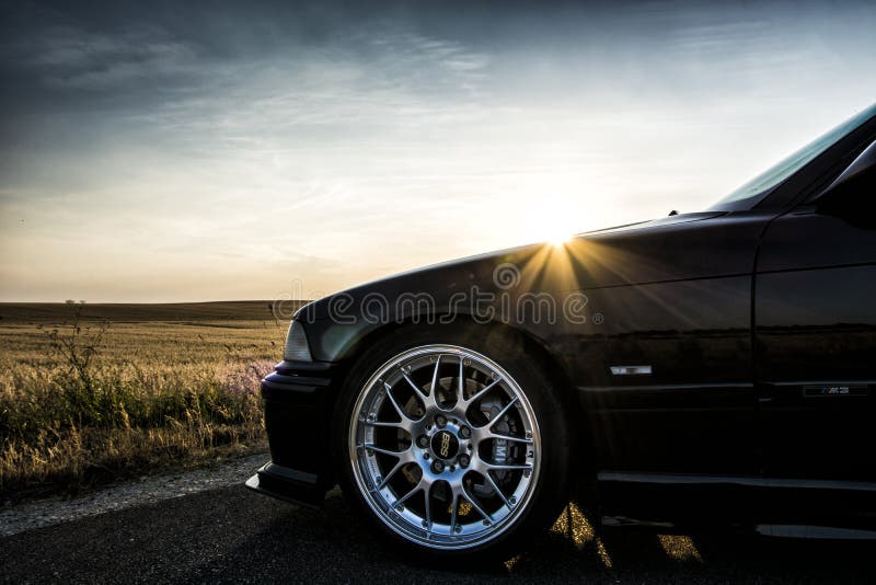 BMW E36 M3 car sportcar beast supersprint sunset gt race coupe 2doors. BMW E36 M3 car sportcar beast стоковые фотографии