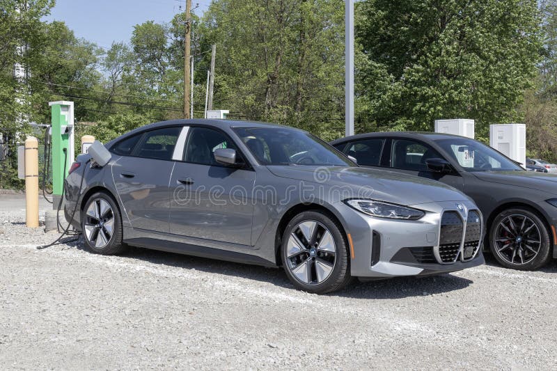 BMW I4 EDrive35 EV Electric Vehicle Display at a Dealership. BMW Offers
