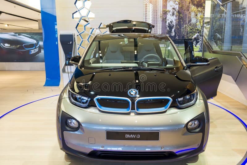 The BMW i3 electric car, exhibition in BMW weltMunich, Germany