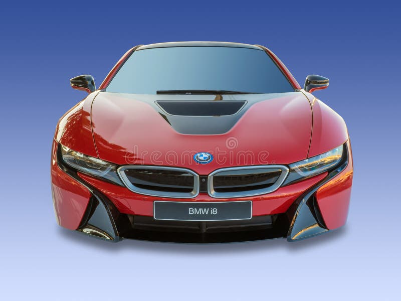 BMW I8 Electric/turbo Motor Car, Isolated Editorial Photography Image