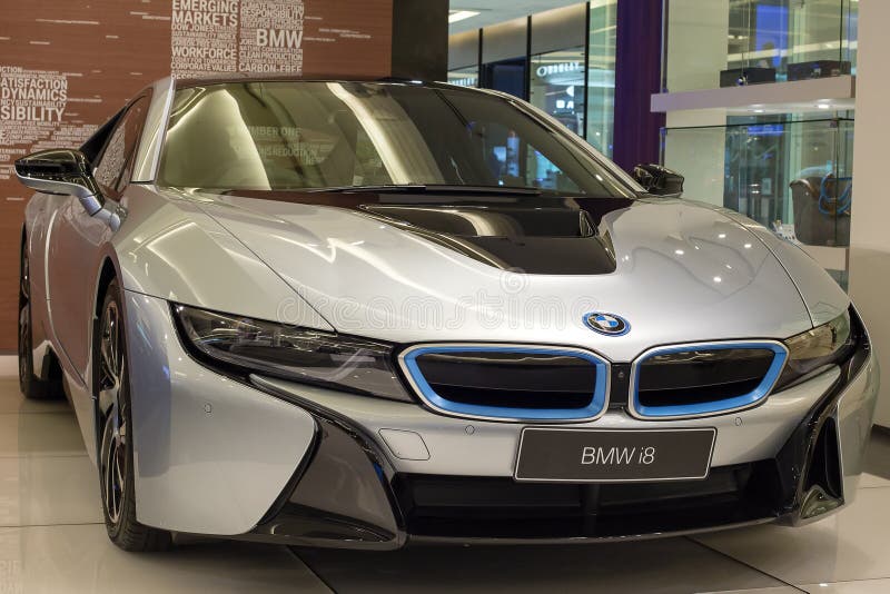 BMW I8 Samochód Na Pokazie Przy Siam Paragon Centrum