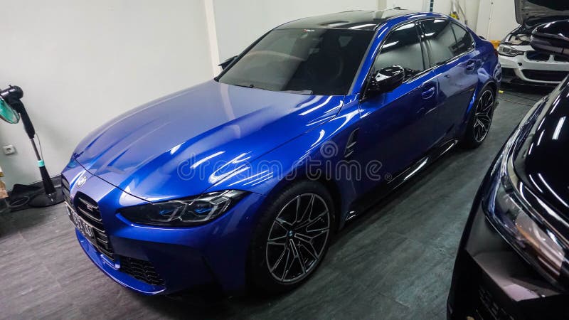 Surakarta Indonesia June 29 2022 G80 BMW M3 is the sixth generation of BMW M3. It available in four doors sedan and station wagon bodystyle. The engine is S58 six cylinders twin turbo that able to produced 510 horsepower. Surakarta Indonesia June 29 2022 G80 BMW M3 is the sixth generation of BMW M3. It available in four doors sedan and station wagon bodystyle. The engine is S58 six cylinders twin turbo that able to produced 510 horsepower