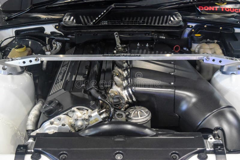 BMW M3 E36 Engine S60 Six Cylinders in Indonesia Modification Expo 2023 Editorial Photo Image