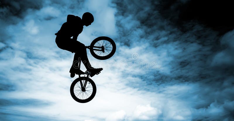 Bmx Bike Over Blue Sky Background. Stock Photo - Image of leisure, dynamic: 35004126 Bmx Bike Over Blue Sky Background. Stock Photo - Image of leisure, dynamic: 35004126