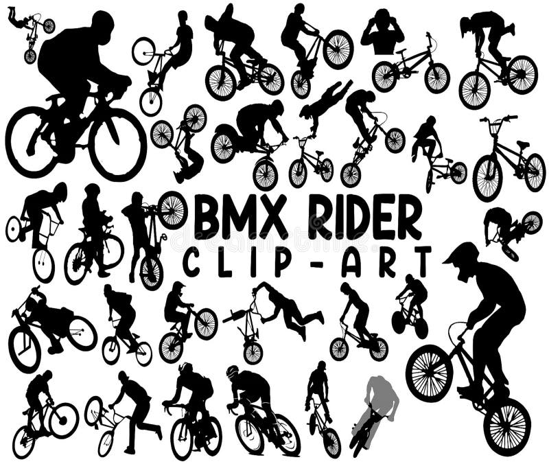Bmx Rider SVG Bundle stock illustration. Illustration of racer 271978635
