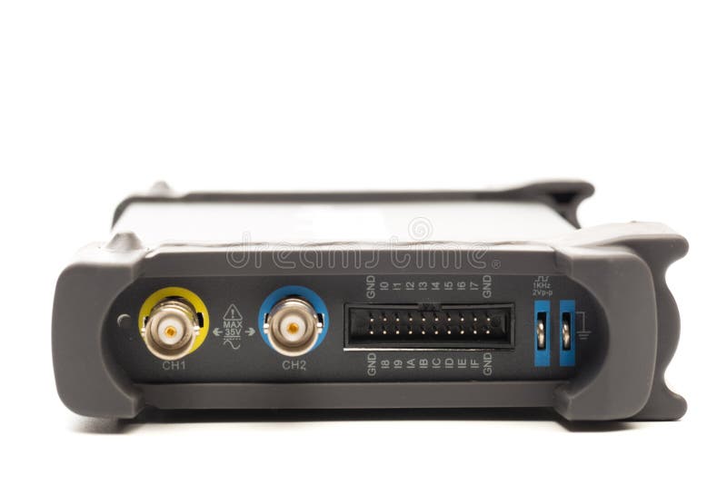 BNC input connector of digital signal oscilloscope royalty free stock photo