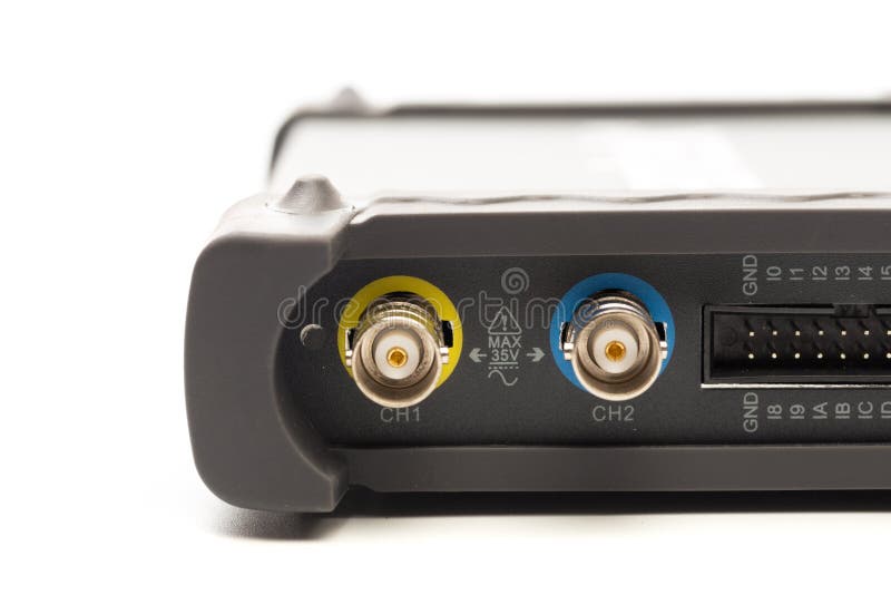 BNC input connector of digital signal oscilloscope royalty free stock image