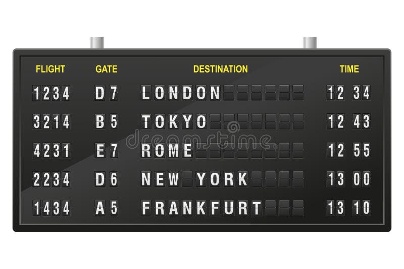 Board at the Airport Vector Illustration Stock Vector Illustration of