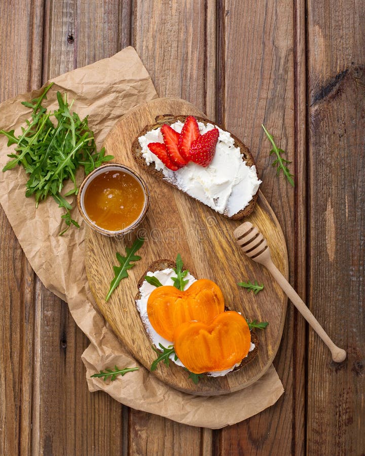 Fruit and Cream Cheese Sandwiches Stock Image Image of healthy