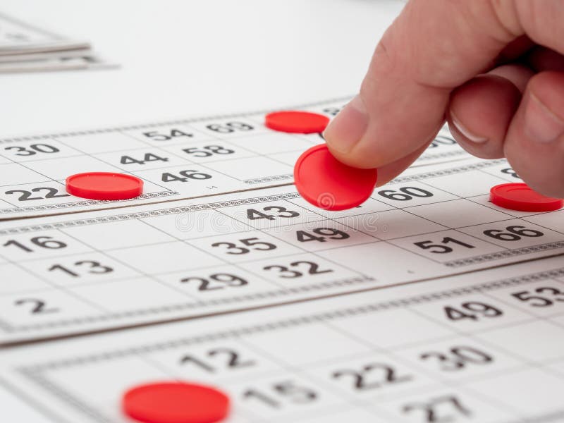 Board Game Bingo. Plastic Playing Chips in Hand Stock Image Image of