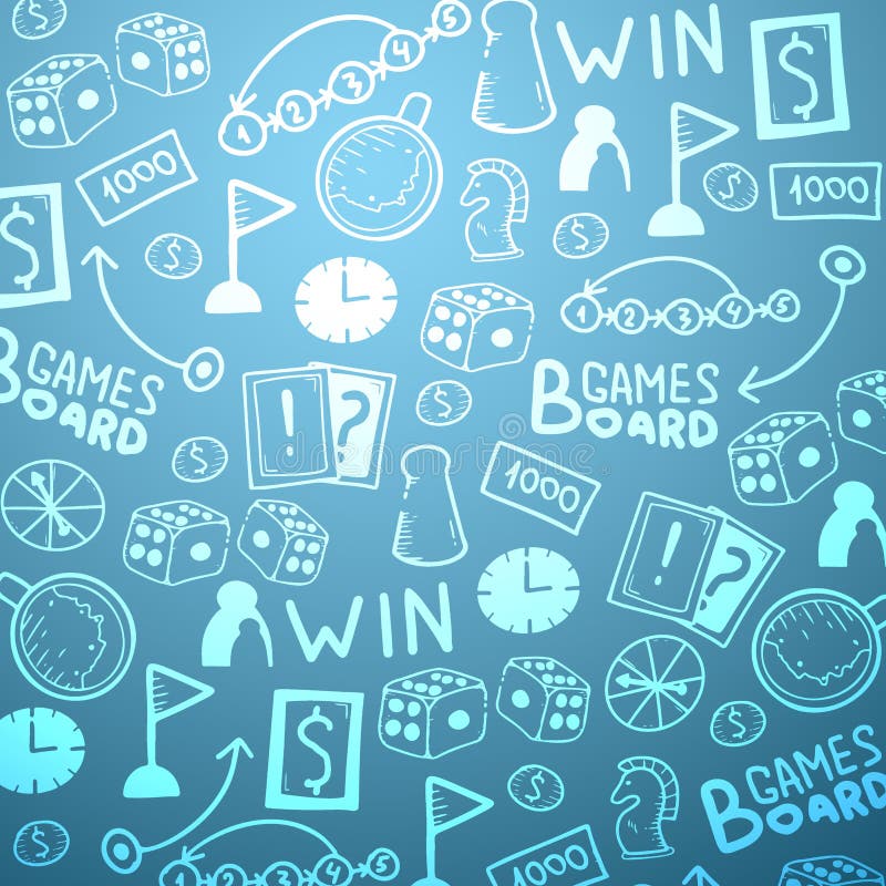 Board games set hand draw doodle elements Vector Image