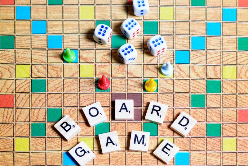 Board Games. Home Entertainment, Games, Canvas, Cubes, Cones. Stock