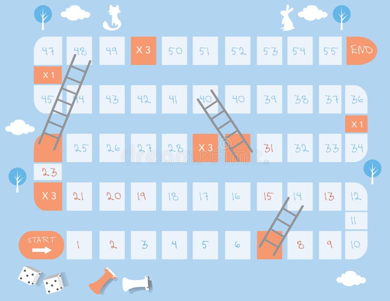 Board games, ladders game, Vector illustrations