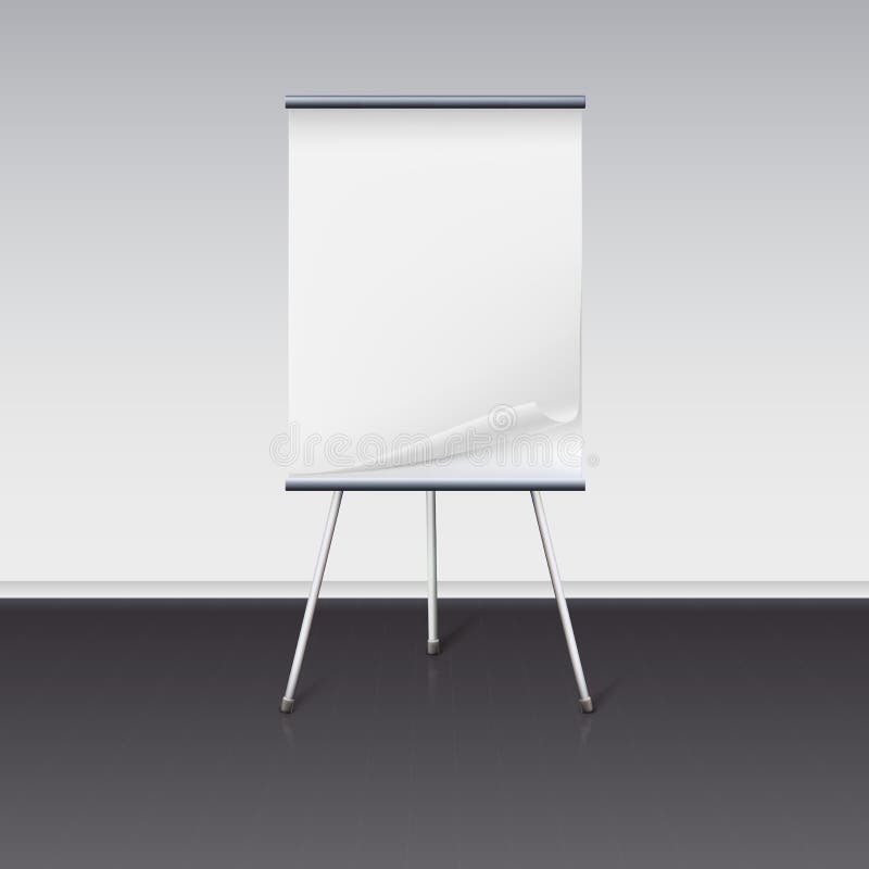 Board for Presentations with Sheet of Paper Stand Stock Vector