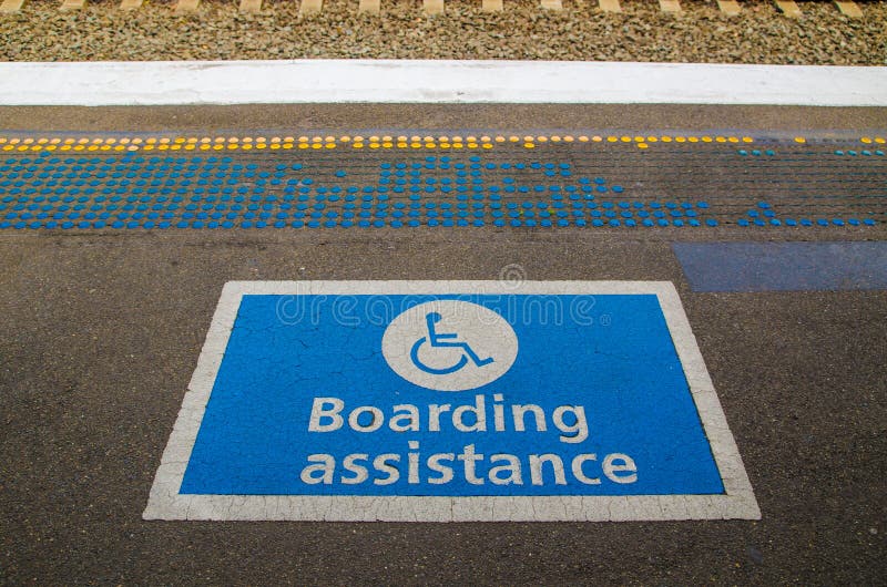 Boarding Assistance Zone on a Train Station Platform for Disabled or