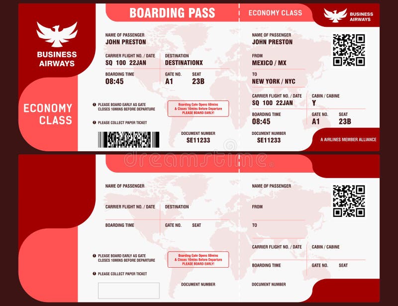 Mockup airplane ticket design concepts of illustrator vector a blank airfare boarding pass ticket template isolated on white / transparency background. Mockup airplane ticket design concepts of illustrator vector a blank airfare boarding pass ticket template isolated on white / transparency background.