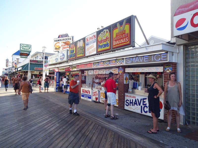 Ocean City Maryland Boardwalk Editorial Image - Image of night, july ...