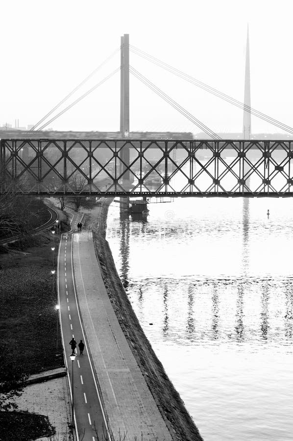 Boardwalk under the bridge stock photo. Image of transport 44838004