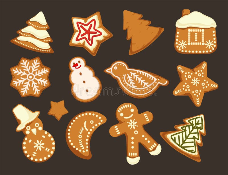 Boas festas, vetor do projeto gráfico das cookies do traditonal do Natal ilustração stock Boas festas, vetor do projeto gráfico das cookies do traditonal do Natal ilustração stock