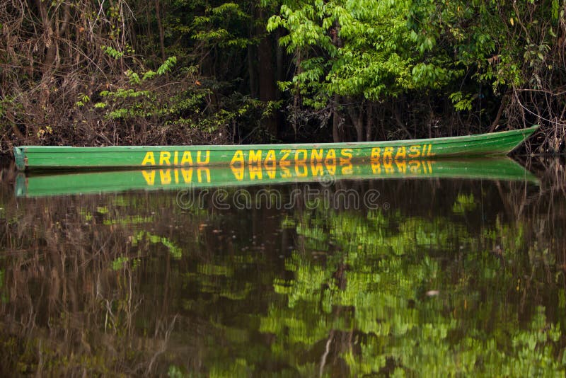 Boat on Amazon River royalty free stock images