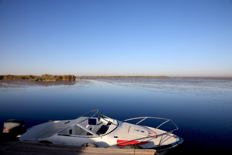 Boat anchoring stock image. Image of peaceful, morning 12022251