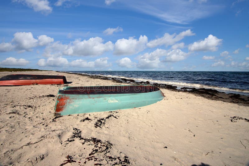 Boat at the Beach in Denmark Stock Photo Image of danish, landscape