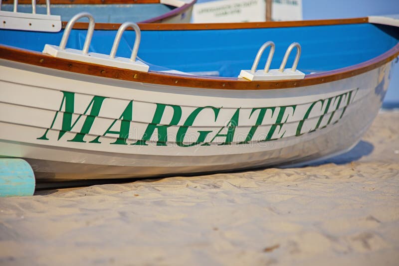 Boat on the beach in Margate New Jersey stock photo Boat on the beach in Margate New Jersey stock photo