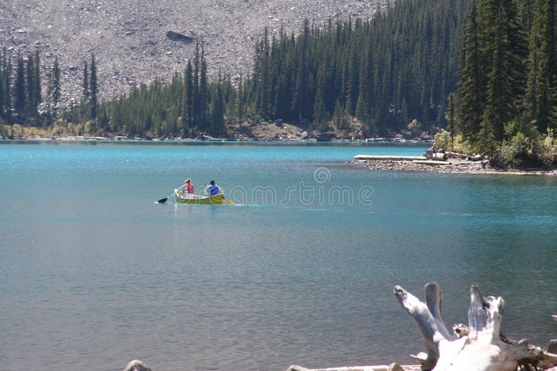 Boat on the blue lake