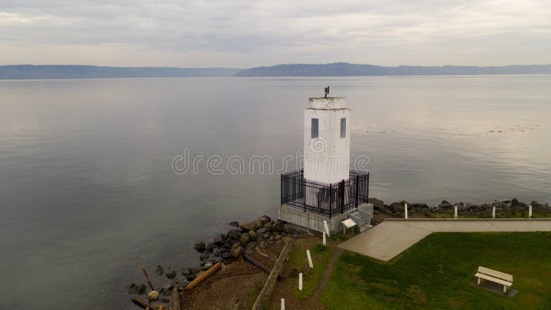 Boat at Browns Point Lighthouse Commencement Bay Puget Sound Tacoma