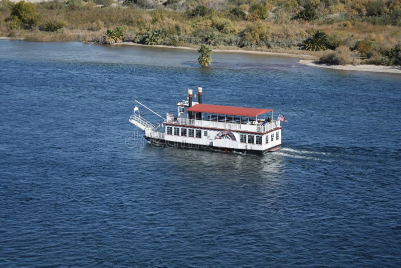 Boat in Colorado River stock photo