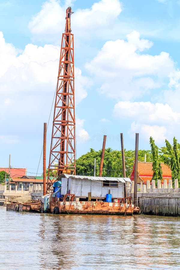Boat Crane editorial stock image. Image of coastline 76882879