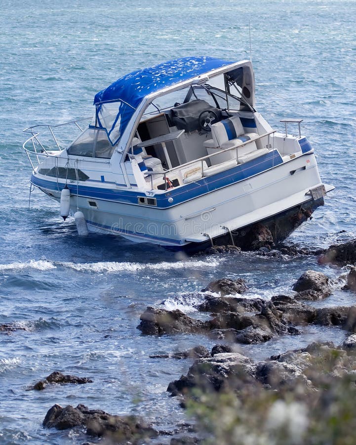 Boat crash stock image. Image of rocky, tragic, vacation 3683899