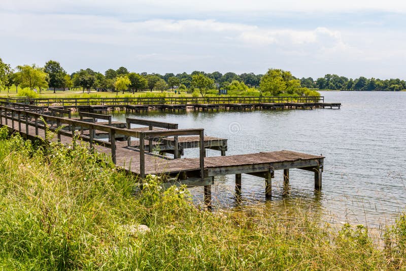 Boat Dock at Mount Trashmore Park in Virginia Beach stock image Boat Dock at Mount Trashmore Park in Virginia Beach stock image