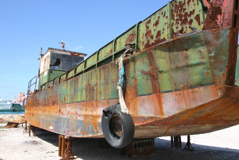 Boat in dry dock