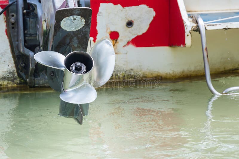 Boat Engine with Propeller Details. Stock Image Image of industry