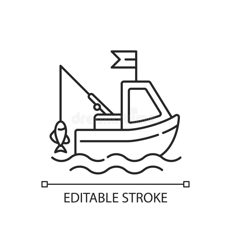 Fishing Boat Line Drawing Stock Illustrations – 1,336 Fishing Boat