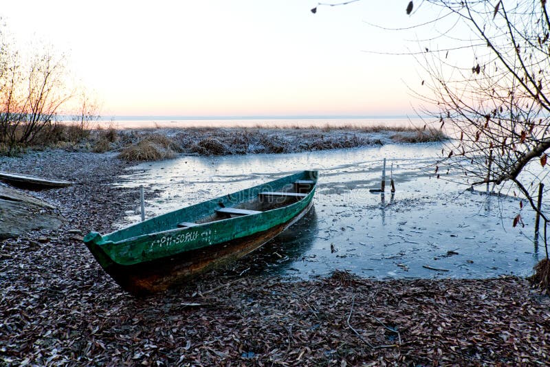 Boat froze in ice royalty free stock photography Boat froze in ice royalty free stock photography