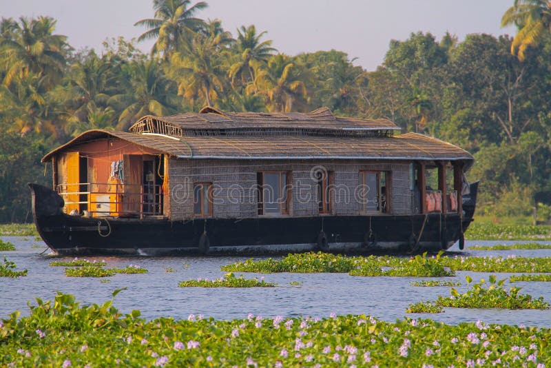 Boat house at Kumarakom, Kerala royalty free stock photography