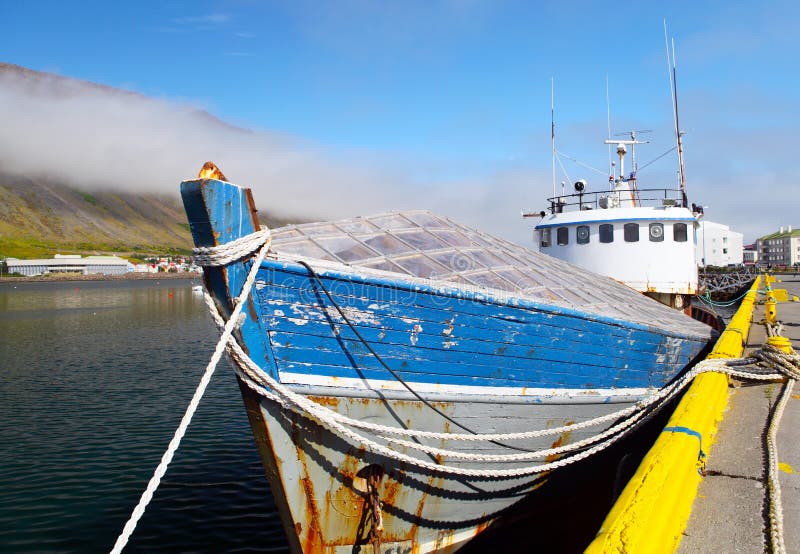 Boat in Isafjordur stock photo. Image of landscape, isafjordur 35832794