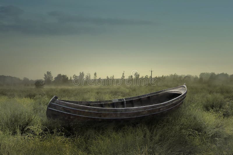 Boat in the Meadow for Photo Manipulation Stock Image - Image of corona,  beautiful: 216204487
