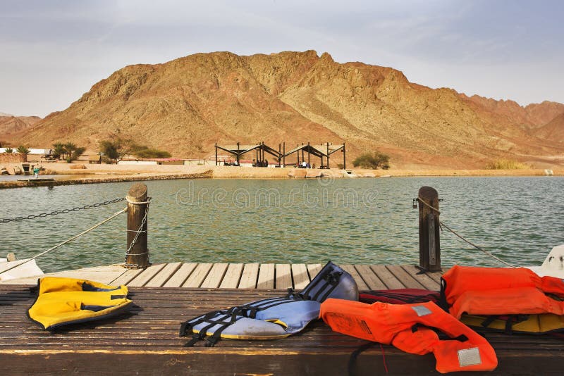 Boat mooring in park Timna