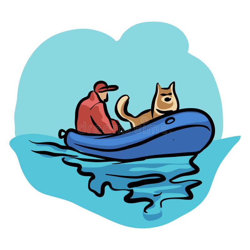Boat riding Illustration stock illustration